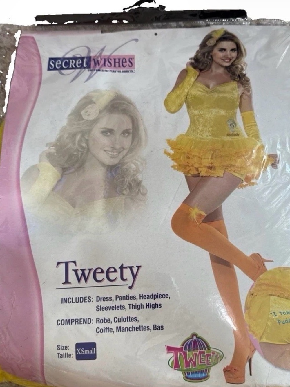 NWT Secret Wishes Looney Tunes Tweety Bird Sexy Costume Adult Size XS Secret Wis
